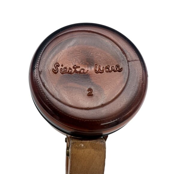 Vintage Siesta Ware Great Smoky Mountains Amber Barrel Mug With Wood Handle 5" - Picture 6 of 6